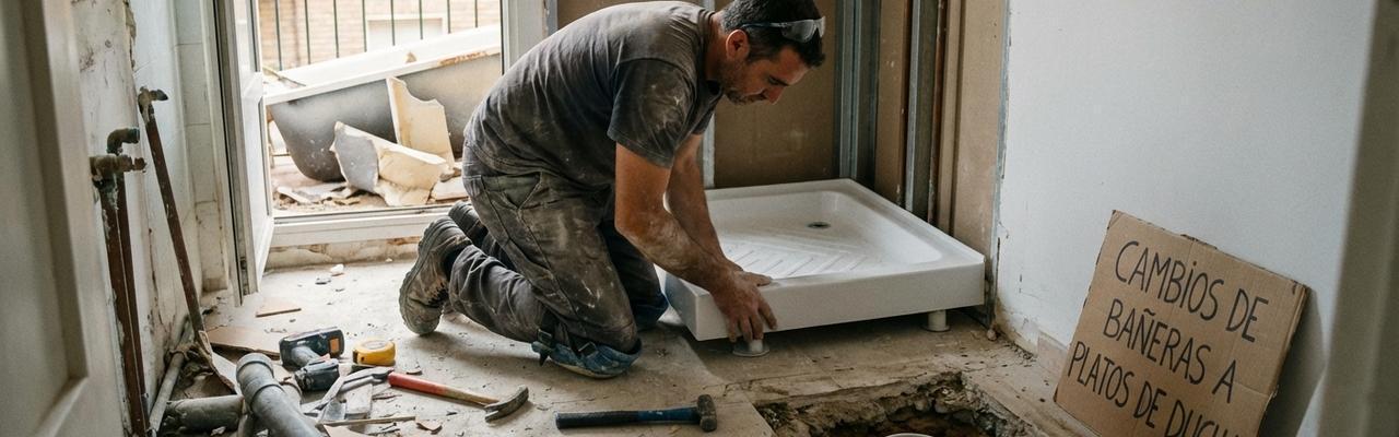 Cambios de bañeras a platos de ducha en Erandio