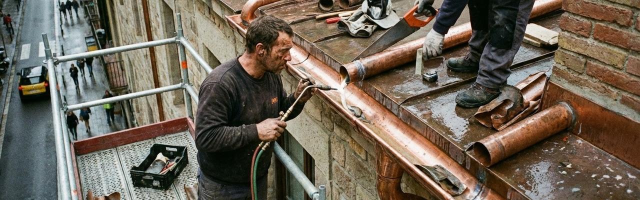 Montaje y reparación de bajantes y canalones en Erandio